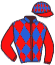 casaque portée par Demuro C. jockey du cheval de course CLASH ROYALE, information pmu ZETURF