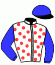 casaque portée par Pasquier S. jockey du cheval de course YELLOWBLUE, information pmu ZETURF