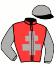 casaque portée par Crastus A. jockey du cheval de course ADORABLE, information pmu ZETURF