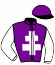 casaque portée par Ruis S. jockey du cheval de course ROMANCE MARINE, information pmu ZETURF