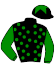 casaque portée par Germain Mlle M. jockey du cheval de course BALAGAN, information pmu ZETURF