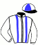 casaque portée par Audin T. jockey du cheval de course GUNNAR LA MESANGE, information pmu ZETURF