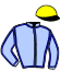casaque portée par D'esparbes Mme M. jockey du cheval de course GALAXY VAUCEENNE, information pmu ZETURF