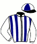 casaque portée par Ohanessian Mlle J. jockey du cheval de course EXTRA DE LUNOJO, information pmu ZETURF
