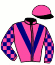 casaque portée par Lecomte D. jockey du cheval de course LOULOU BERE, information pmu ZETURF