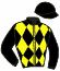 casaque portée par Bartos J. jockey du cheval de course ANGE PITOU, information pmu ZETURF