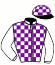 casaque portée par Jacob Mlle C. jockey du cheval de course ELTON DE CHANLECY (FR), information pmu ZETURF