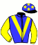 casaque portée par Brunelli Mlle M. jockey du cheval de course FOX TIN, information pmu ZETURF