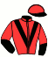 casaque portée par Thomas B. jockey du cheval de course HACKER DE JOUDES, information pmu ZETURF