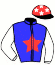 casaque portée par Clozier F. jockey du cheval de course FRUIT DE BERTRANGE, information pmu ZETURF