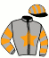 casaque portée par Triomphe S. jockey du cheval de course FLEUR DES JADES, information pmu ZETURF