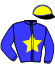 casaque portée par Perret R. F. jockey du cheval de course HACKER JULRY, information pmu ZETURF