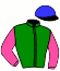 casaque portée par Bachelot T. jockey du cheval de course GALOUBET (GB), information pmu ZETURF