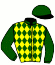 casaque portée par Mangione R. jockey du cheval de course WIEBKE (FR), information pmu ZETURF