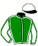 casaque portée par Mangione R. jockey du cheval de course KENSAI (FR), information pmu ZETURF