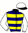casaque portée par Bachelot T. jockey du cheval de course RIVAPORT (FR), information pmu ZETURF