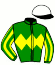 casaque portée par Besnier H. jockey du cheval de course SATONO CASTLE (FR), information pmu ZETURF