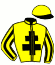 casaque portée par Journiac H. jockey du cheval de course CHAMPAGNE ANYWAY (FR), information pmu ZETURF