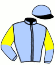 casaque portée par Demuro C. jockey du cheval de course TALAP (GB), information pmu ZETURF