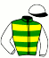 casaque portée par Besnier H. jockey du cheval de course SIMSONG (FR), information pmu ZETURF
