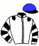 casaque portée par Mangione R. jockey du cheval de course PAQUITA (FR), information pmu ZETURF