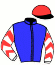 casaque portée par Rousseau L. jockey du cheval de course DHEVANAFUSHI (GB), information pmu ZETURF