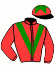 casaque portée par Besnier H. jockey du cheval de course ROYAL RIGHT (IE), information pmu ZETURF