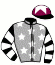 casaque portée par Crublet E. jockey du cheval de course MAXI BELLO (FR), information pmu ZETURF