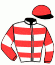 casaque portée par Hardouin E. jockey du cheval de course GIANTISSIME (FR), information pmu ZETURF
