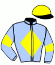 casaque portée par Demuro C. jockey du cheval de course ECCELSO (GB), information pmu ZETURF