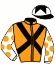 casaque portée par Mobian J. jockey du cheval de course JAZZY WOOD (FR), information pmu ZETURF
