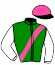 casaque portée par Besnier H. jockey du cheval de course PETRICOR (GB), information pmu ZETURF