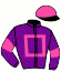 casaque portée par Mangione R. jockey du cheval de course LA SCYLLA (FR), information pmu ZETURF
