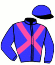 casaque portée par Velon Mlle M. jockey du cheval de course AMETHYST (FR), information pmu ZETURF
