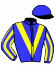casaque portée par Mangione R. jockey du cheval de course JOYCE GALESTE (FR), information pmu ZETURF