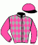 casaque portée par Guitraud C. jockey du cheval de course QUEEN'S HARLEQUIN (FR), information pmu ZETURF