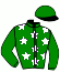 casaque portée par Crastus A. jockey du cheval de course SHIRAZ (FR), information pmu ZETURF