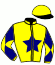 casaque portée par Barzalona M. jockey du cheval de course PURPLE BLING, information pmu ZETURF