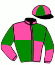 casaque portée par Barzalona M. jockey du cheval de course ALVINA, information pmu ZETURF