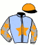 casaque portée par Bachelot T. jockey du cheval de course NEVER GIVE WAY, information pmu ZETURF