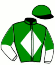 casaque portée par Mangione R. jockey du cheval de course GERARDUS, information pmu ZETURF