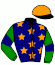 casaque portée par Demuro C. jockey du cheval de course MYSTERIOUS LOVE, information pmu ZETURF