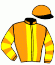 casaque portée par Mangione R. jockey du cheval de course PELUSIVE, information pmu ZETURF