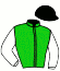 casaque portée par Besnier H. jockey du cheval de course ARABINO, information pmu ZETURF