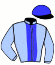 casaque portée par Mangione R. jockey du cheval de course ETERNAL OPTIMIST, information pmu ZETURF