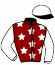 casaque portée par Molins Mme Amb. jockey du cheval de course MADULAIN, information pmu ZETURF