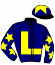 casaque portée par Bachelot T. jockey du cheval de course LEX LUTHOR, information pmu ZETURF