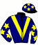 casaque portée par Bachelot T. jockey du cheval de course COLOMBE, information pmu ZETURF