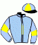 casaque portée par Crublet E. jockey du cheval de course ZHUYRIK, information pmu ZETURF