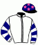casaque portée par Mobian J. jockey du cheval de course KILIA, information pmu ZETURF